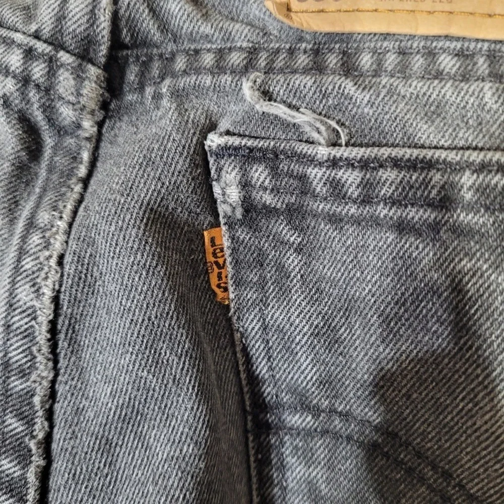 Vtg 90s Levi's 550 Jeans Black Orange Tab Jeans Denim Mens 36x30 (Fits 34x29)